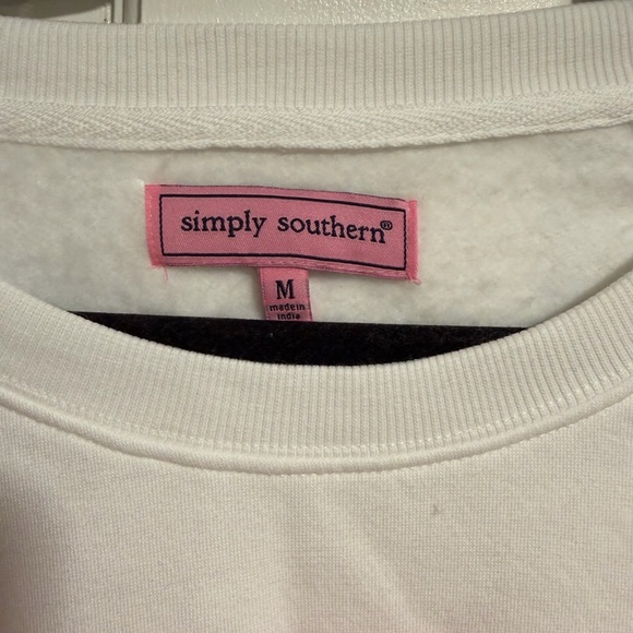 Simply Southern White Sweatshirt with Pink Accents - Picture 2 of 4